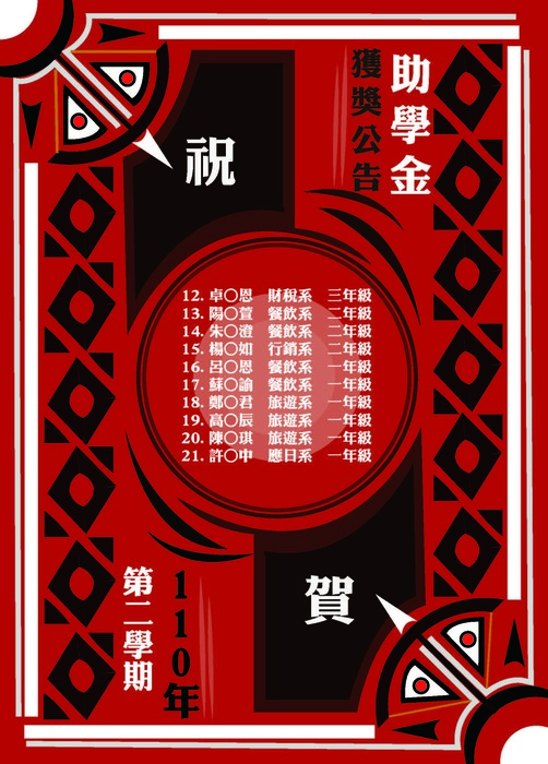 賀！110-2大專校院原民學生獎助學金名單出爐~恭禧獲獎同學圖片